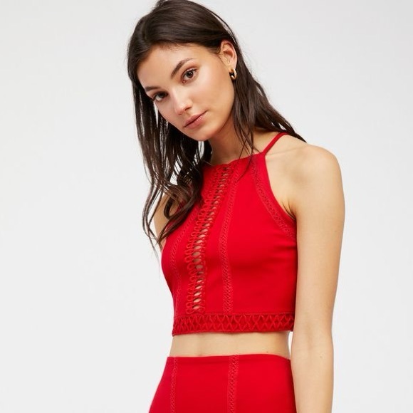 Free People High Neck Crop Tank Top Sz XS - Picture 9 of 9